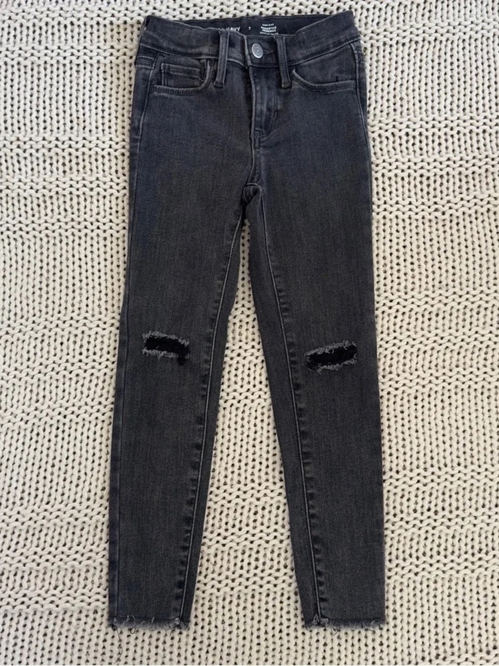 Black Distressed High-Rise Women’s Jeans